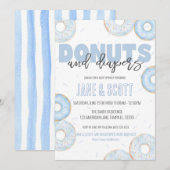 Uitnodiging voor jongensfeestje met donut-spatjes (Voorkant / Achterkant)