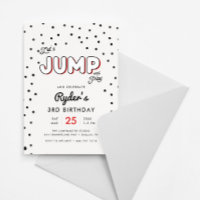 Uitnodiging voor jongensfeestje met rode en zwarte