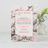 Uitnodiging voor Jubilea - bleek roze (Staand voorkant)