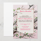 Uitnodiging voor Jubilea - bleek roze (Voorkant / Achterkant)