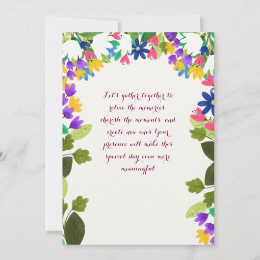 Uitnodiging voor Jubileum (Achterkant)