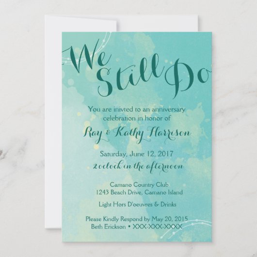 Uitnodiging voor jubileum bruiloft 'We Still Do' (Voorkant)