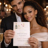 Uitnodiging voor jubileum met Blush Gouden Harten