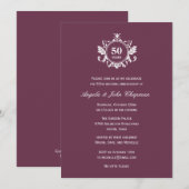 Uitnodiging voor jubileum of verjaardag met bloeme (Voorkant / Achterkant)