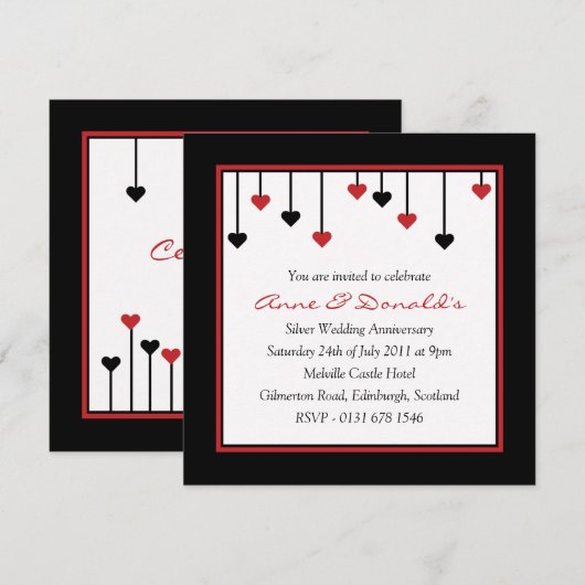 Uitnodiging voor Jubileum van de Zwarte & Rode Har (Voorkant / Achterkant)