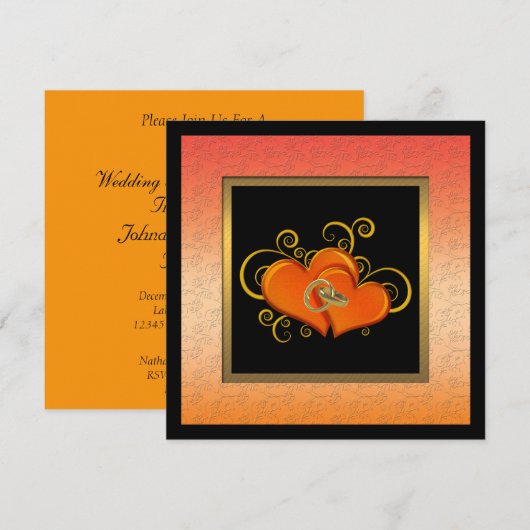 Uitnodiging voor Jubileum van Elegant Wedding (Voorkant / Achterkant)