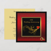 Uitnodiging voor Jubileum van Elegant Wedding (Voorkant / Achterkant)