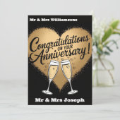 Uitnodiging voor Jubileum van Elegant Wedding (Staand voorkant)