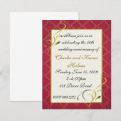 Uitnodiging voor Jubileum van Elegant Wedding (Voorkant / Achterkant)