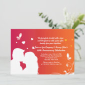 Uitnodiging voor jubileum van minnaars die zoenen (Staand voorkant)