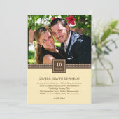 Uitnodiging voor jubileum van modern koppel (crème (Staand voorkant)