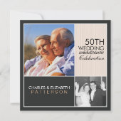 Uitnodiging voor jubileumfeest in moderne blokstij (Voorkant)