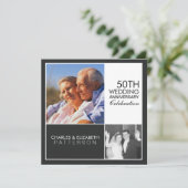 Uitnodiging voor jubileumfeest in moderne blokstij (Staand voorkant)