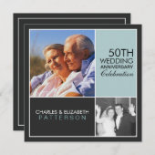 Uitnodiging voor jubileumfeest in moderne blokstij (Voorkant / Achterkant)