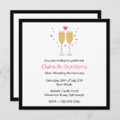 Uitnodiging voor jubileumfeest met champagne - wit (Voorkant / Achterkant)