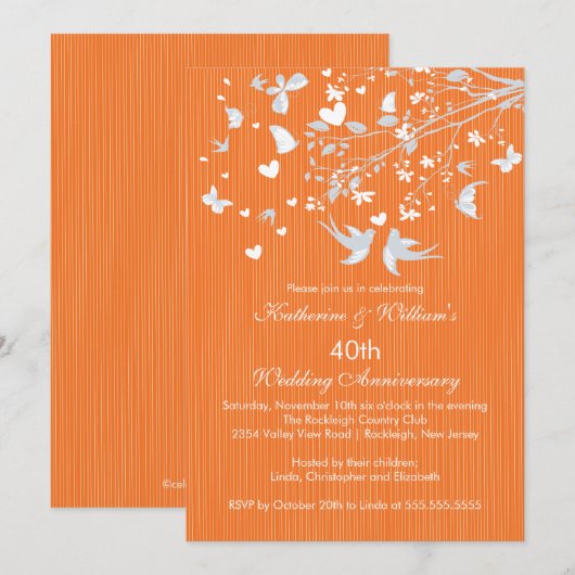 Uitnodiging voor jubileumfeest van Modern Love Bir (Voorkant / Achterkant)