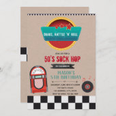 Uitnodiging voor Jukebox-verjaardag (Voorkant / Achterkant)