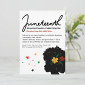 Uitnodiging voor Juneteenth-viering – Vrijheid & V (Staand voorkant)