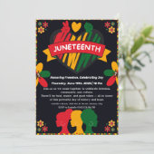 Uitnodiging voor Juneteenth-viering – Vrijheid & V (Staand voorkant)