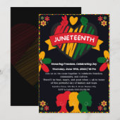 Uitnodiging voor Juneteenth-viering – Vrijheid & V (Voorkant / Achterkant)