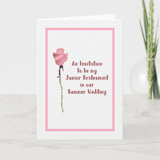 Uitnodiging voor Junior Bridesmaid op zomerbruilof (Voorkant)