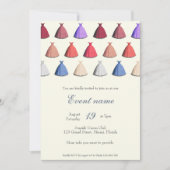 Uitnodiging voor jurk voor cocktailparty jaarlijks (Voorkant)