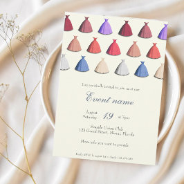 Uitnodiging voor jurkfeest op cocktailparty per ja