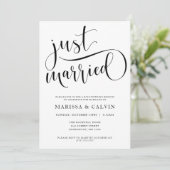 Uitnodiging voor Just Married Bruiloftsbrunch (Staand voorkant)