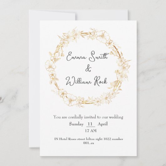 Uitnodiging voor Kaart van biege en witte (Voorkant)