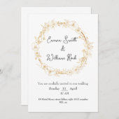 Uitnodiging voor Kaart van biege en witte (Voorkant / Achterkant)