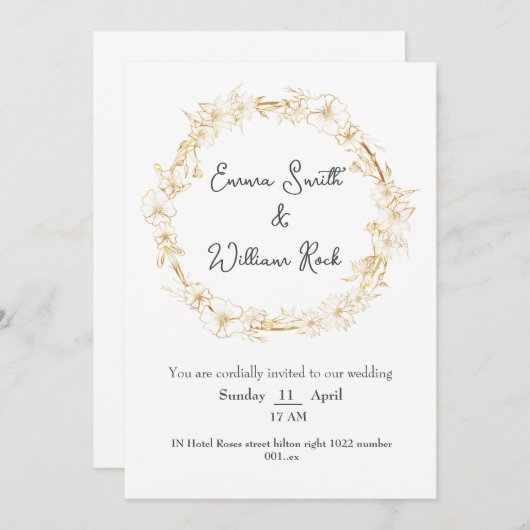 Uitnodiging voor Kaart van biege en witte (Voorkant / Achterkant)