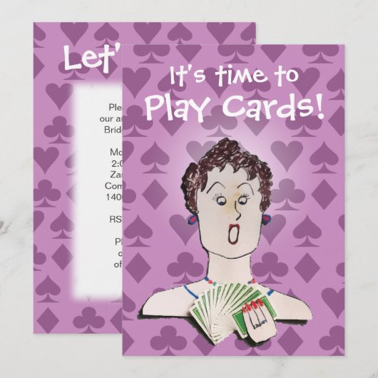 Uitnodiging voor kaartpartij (Voorkant / Achterkant)