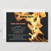 Uitnodiging voor kampeervuur van Bonfire Party (Voorkant)