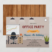 Uitnodiging voor kantoor verjaardagsfeest (Voorkant / Achterkant)