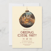 Uitnodiging voor kantoorfeest Gouden Kerstbal (Voorkant)