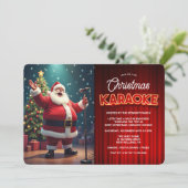 Uitnodiging voor Karaoke kerstfeest (Staand voorkant)
