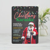 Uitnodiging voor Karaoke kerstfeest (Staand voorkant)