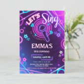 Uitnodiging voor Karaoke Party (Staand voorkant)