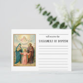 Uitnodiging voor katholieke doop (Staand voorkant)