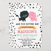 Uitnodiging voor kattekattethema (Voorkant / Achterkant)