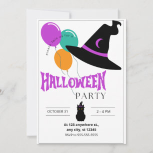 Uitnodiging voor Katten Halloween Feestje
