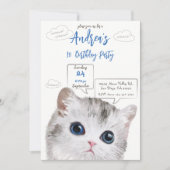 Uitnodiging voor kattenthema - Kind jarig (Voorkant)