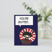 uitnodiging voor kawaii japan ninja (Staand voorkant)