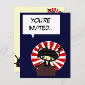 uitnodiging voor kawaii japan ninja (Voorkant / Achterkant)