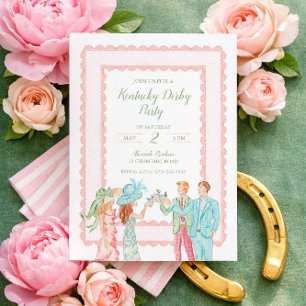 Uitnodiging voor Kentucky Derby-feest, watercoloro