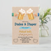 Uitnodiging voor kerels en luierfeestje (Staand voorkant)