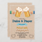 Uitnodiging voor kerels en luiers feestje (Voorkant / Achterkant)