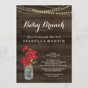 Uitnodiging voor kerst Baby Brunch - Poinsettia