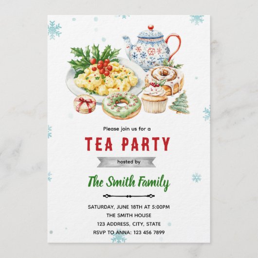 Uitnodiging voor kerst brunchfeest (Voorkant)