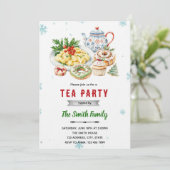 Uitnodiging voor kerst brunchfeest (Staand voorkant)